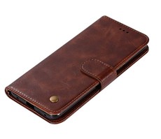 Vintage Faux Leather Flip Case for Huawei Mate 20 Pro Brown