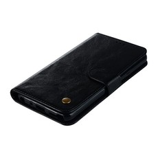 Vintage Faux Leather Flip Case for LG Q7 Black