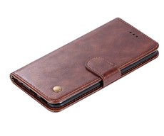 Vintage Faux Leather Flip Case for LG V30 Brown