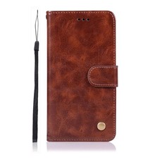 Vintage Faux Leather Flip Case for SONY L3 Brown