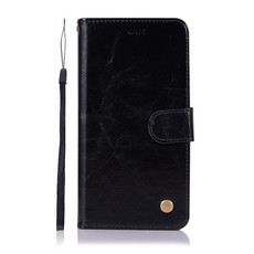 Vintage Faux Leather Flip Case for Xiaomi Redmi Note 7 - Black