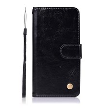 Vintage Style Faux Leather Flip Case For Samsung Note 10 Black