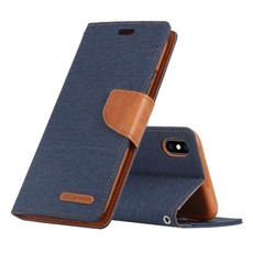 We Love Gadgets Flip Canvas Cover With Card Slots iPhone X & XS Blue