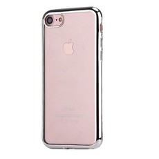 We Love Gadgets iPhone 8 & 7 Transparent Electroplated Cover Silver Frame