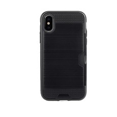 We Love Gadgets iPhone XS Max Brushed Cover with Card Slots Black