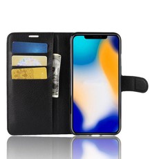 We Love Gadgets iPhone XS Max Flip Black Leather Cover With Card Slots