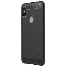 Xiaomi Redmi S2 Brushed Textured Carbon Fibre TPU Phone Cover - Black