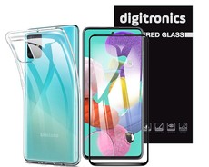 Digitronics Full Cover Tempered Glass & Clear Case for Samsung Galaxy A71