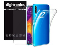 Digitronics Tempered Glass and Protective Clear Case for Samsung Galaxy A50