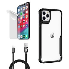 iPhone 11 Pro Max Screen Protector, IOS USB Cable & Phone Case Bundle