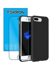 Tekron Tempered Glass and Protective Case for iPhone 8 Plus/7 Plus - Black