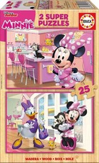 Educa Minnie & The Happy Helpers Wooden Puzzles - 2 x 25 Piece