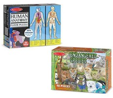 Melissa & Doug Floor Puzzle Body & Species - Set of 2