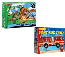 Melissa & Doug Floor Puzzle Dino & Truck - Set of 2