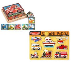 Melissa & Doug Vehicle Cube & Sound Peg Puzzle