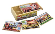 Melissa & Doug Vehicle Puzzles in a Box - 12 Piece