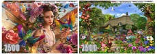 Puzzle bundle-Flower (1500pcs) fairy and cottage (1500pcs) puzzles