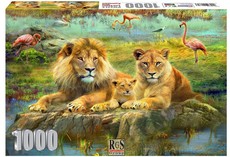 RGS Group Lion Family with Flamingoes 1000 piece puzzle