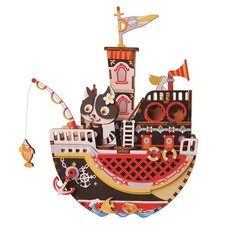 Robotime Fishing Kitty Musical Box - 3D Wooden Puzzle Gift