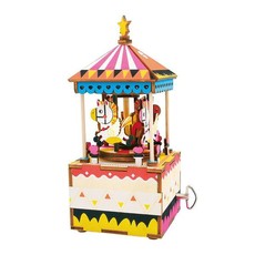 Robotime Merry-go-round Musical Box - 3D Wooden Puzzle Gift