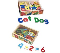 Melissa & Doug Magnetic Wooden Alphabet & Numbers