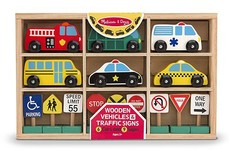 Melissa & Doug Wooden Vehicles and Traffic Signs