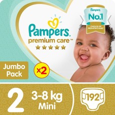 Pampers Premium Care - Size 2 Twin Jumbo Pack - 2 x 96 Nappies