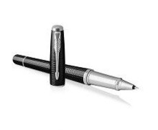 Parker - Urban Premium Ebony Metal Chiselled Chrome Trim Rollerball Pen - Fine Nib - Black Ink