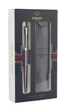 Parker Jotter Stainless Steel Portabello Purple Ballpen with Pen Pouch