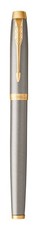 Parker: IM Brushed Metal Gold Trim Rollerball Pen - Fine Nib (Black Ink)