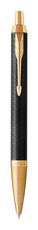 Parker: IM Premium Black Gold Trim Ball Pen - Medium Nib (Blue Ink)