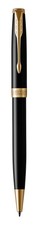 Parker: Sonnet Black Gold Trim Ball Pen - Medium Nib (Black Ink)