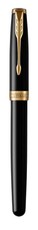 Parker: Sonnet Black Gold Trim Fountain Pen - Medium 18K Gold Nib (Black Ink)