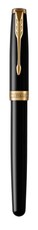 Parker: Sonnet Black Gold Trim Rollerball Pen - Fine Nib (Black Ink)