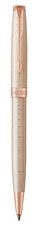 Parker: Sonnet Chiselled Silver Pink Gold Trim Ball Pen - Medium Nib (Black Ink)