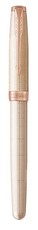 Parker: Sonnet Chiselled Silver Pink Gold Trim Rollerball Pen - Fine Nib (Black Ink)