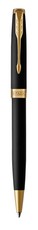 Parker: Sonnet Matte Black Gold Trim Ball Pen - Medium Nib (Black Ink)