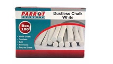 Parrot Chalk Dustless White (100 Pieces)