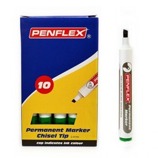 Penflex PM 15 Permanent Markers Chisel Tip Box-10 Green