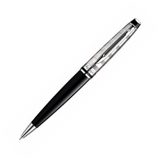 Waterman Expert3 Deluxe Ballpoint Pen - Black with Chrome Trim