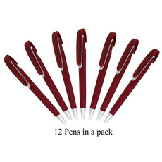 12 Skate Pens in a Pack. with Black German Ink - Red