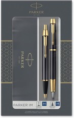 Parker IM Duo Black with Gold Trim Ballpen & Fountain Pen Set