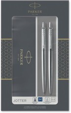 Parker Jotter Duo Stainless Steel with Chrome Trim Ballpen & Pencil Set