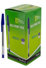 Treeline T-Pen Ballpoint Pens - Crystal Barrel - Blue - Bulk Pack of 2000