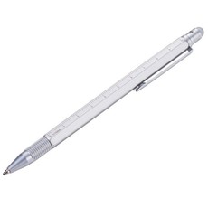 TROIKA Multitasking Ballpoint Pen CONSTRUCTION SLIM - Silver