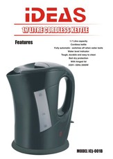 Ideas - 1.7 Litre Cordless Kettle - Black