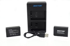 Beston USB Dual Charger and 2 Battery Kit for Canon LP-E12