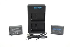 Beston USB Dual Charger and 2 Battery Kit for Canon LP-E17