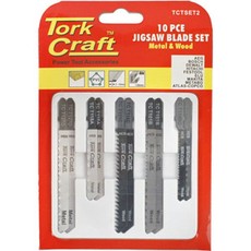 Tork Craft Jigsaw Blade Set 10 Pce For Metal & Wood T - Shank