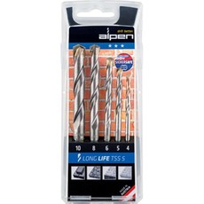 Alpen Masonry Drill Bit Set 5 Piece Long Life 4 5 6 8 10